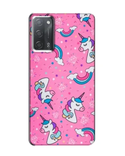Чехол для OPPO A55 с картинкой «Unicorn паттерн розовый»