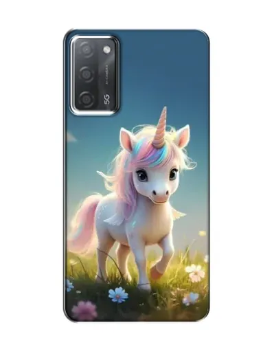 Чехол для OPPO A55 с картинкой «Единорог на поляне»