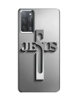 Чехол для OPPO A55 с картинкой «Металлический крест Jesus»