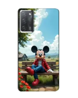 Чехол для OPPO A55 с картинкой «Микки на скамейке»