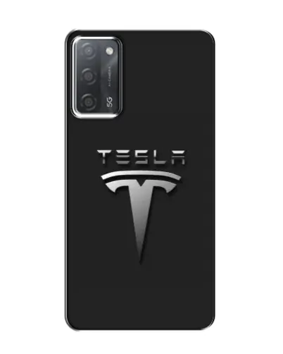 Чохол для OPPO A55 з картинкою «Сталевий логотип Tesla»