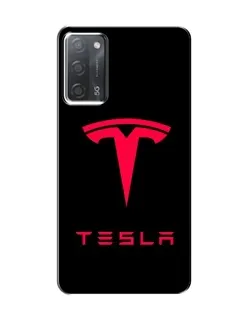 Чехол для OPPO A55 с картинкой «Tesla Red Logo»