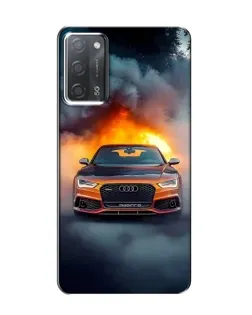 Чохол для OPPO A55 з картинкою «Audi у вогняному диму»