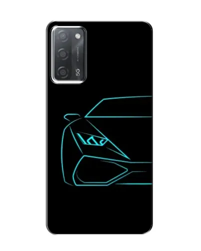 Чохол для OPPO A55 з картинкою «Блакитний силует Lamborghini»