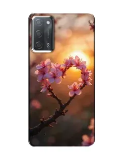Чохол для OPPO A55 з картинкою «Рожевий цвіт сердечко на тлі заходу» Чохол для OPPO A55 з картинкою «Рожевий цвіт сердечко на тлі заходу»