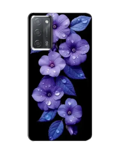 Чохол для OPPO A55 з картинкою «Фіолетові квіти з росою»