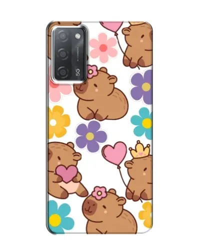 Чохол для OPPO A55 з картинкою «Квітковий паттерн капібар»