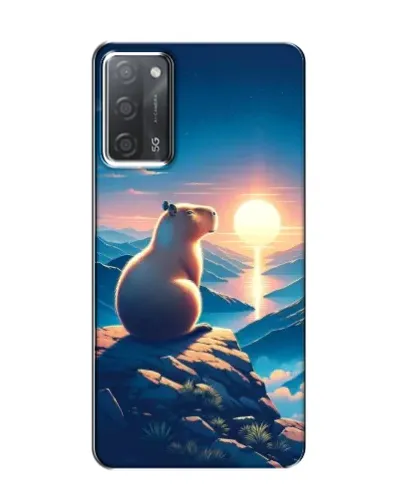 Чохол для OPPO A55 з картинкою «Захід сонця з капібарою»