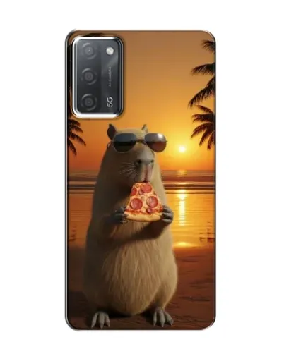 Чохол для OPPO A55 з картинкою «Капібара з піцою»