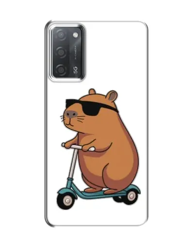 Чохол для OPPO A55 з картинкою «Капібара на самокаті»