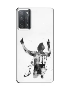 Чохол для OPPO A55 з картинкою «Чорно-білий силует Мессі»