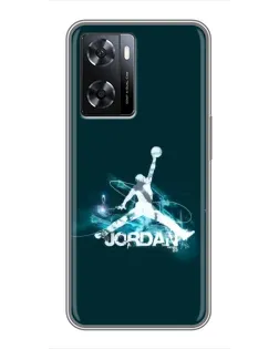 Чохол для OPPO A57s з картинкою «Jordan Blue Fire»