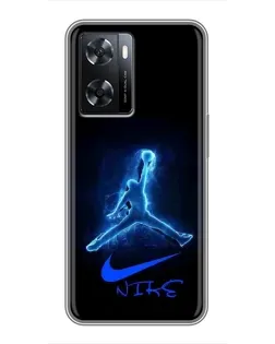 Чохол для OPPO A57s з картинкою «Jordan Neon Blue»