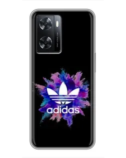 Чехол для OPPO A57s с картинкой «Взрыв красок Adidas»