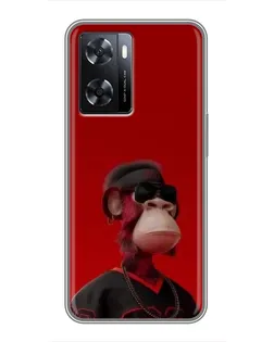 Чохол для OPPO A57s з картинкою «Bored Ape в червоному» Чохол для OPPO A57s з картинкою «Bored Ape в червоному»