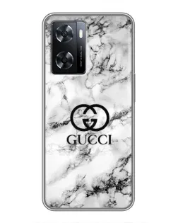 Чохол для OPPO A57s з картинкою «Gucci — мармуровий шик» Чохол для OPPO A57s з картинкою «Gucci — мармуровий шик»