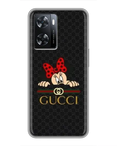 Чехол для OPPO A57s с картинкой «Минни Маус Gucci — черный»