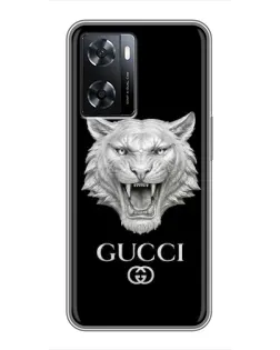 Чохол для OPPO A57s з картинкою «Gucci — срібний лев» Чохол для OPPO A57s з картинкою «Gucci — срібний лев»