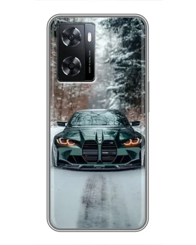 Чохол для OPPO A57s з картинкою «BMW у зимовому лісі»