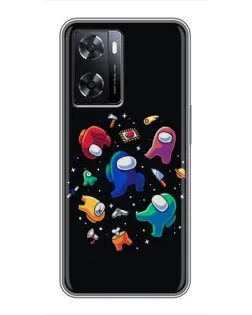 Чехол для OPPO A57s с картинкой «Among Us космос» Чехол для OPPO A57s с картинкой «Among Us космос»