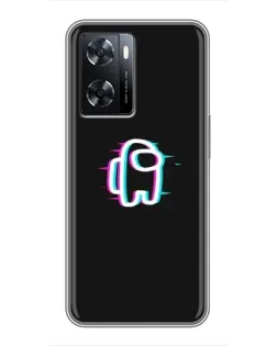 Чехол для OPPO A57s с картинкой «Among Us неон» Чехол для OPPO A57s с картинкой «Among Us неон»