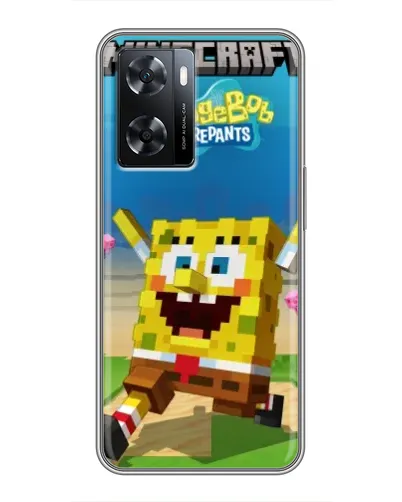 Чохол для OPPO A57s з картинкою «Губка Боб Minecraft» Чохол для OPPO A57s з картинкою «Губка Боб Minecraft»