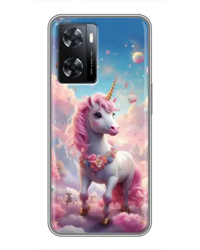 Чехол для OPPO A57s с картинкой «Единорог среди облаков»