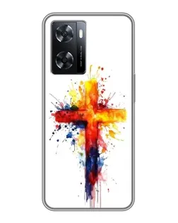 Чехол для OPPO A57s с картинкой «Акварельный крест»