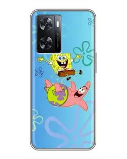 Чехол для OPPO A57s с картинкой «Спанч Боб и Патрик»