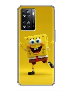 Чехол для OPPO A57s с картинкой «Позитивный Губка Боб»
