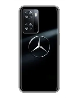 Чехол для OPPO A57s с картинкой «Mercedes на металле»