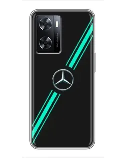 Чехол для OPPO A57s с картинкой «Спортивные линии Mercedes»