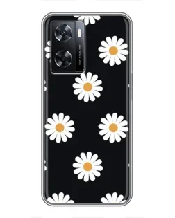 Чехол для OPPO A57s с картинкой «Ромашки на черном» Чехол для OPPO A57s с картинкой «Ромашки на черном»