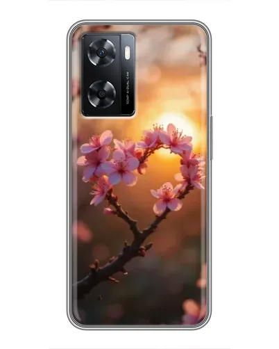 Чехол для OPPO A57s с картинкой «Розовый цвет сердце на фоне заката» Чехол для OPPO A57s с картинкой «Розовый цвет сердце на фоне заката»