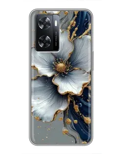 Чехол для OPPO A57s с картинкой «Белый цветок и золотой флюид» Чехол для OPPO A57s с картинкой «Белый цветок и золотой флюид»