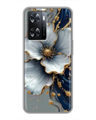 Чехол для OPPO A57s с картинкой «Белый цветок и золотой флюид» Чехол для OPPO A57s с картинкой «Белый цветок и золотой флюид»