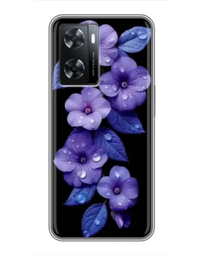Чехол для OPPO A57s с картинкой «Фиолетовые цветы с росою» Чехол для OPPO A57s с картинкой «Фиолетовые цветы с росою»