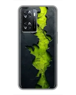 Чехол для OPPO A57s с картинкой «Салатовый разлом скалы» Чехол для OPPO A57s с картинкой «Салатовый разлом скалы»