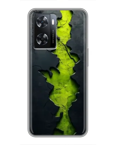 Чехол для OPPO A57s с картинкой «Салатовый разлом скалы»