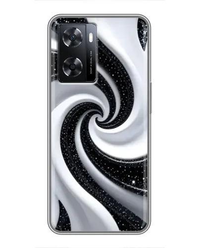 Чехол для OPPO A57s с картинкой «Черно-белая спираль»