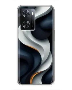 Чехол для OPPO A57s с картинкой «Объемные черно-белые ленты» Чехол для OPPO A57s с картинкой «Объемные черно-белые ленты»