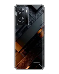 Чехол для OPPO A57s с картинкой «Черные геометрические блоки» Чехол для OPPO A57s с картинкой «Черные геометрические блоки»