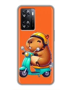 Чохол для OPPO A57s з картинкою «Капібара на скутері» Чохол для OPPO A57s з картинкою «Капібара на скутері»