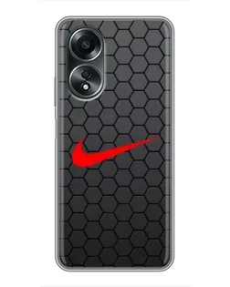 Чехол для OPPO A58 (4G) с картинкой «Nike — карбоновая сетка» Чехол для OPPO A58 (4G) с картинкой «Nike — карбоновая сетка»