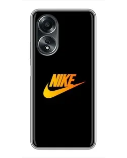 Чехол для OPPO A58 (4G) с картинкой «Золотой логотип Nike»