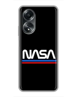 Чехол для OPPO A58 (4G) с картинкой «NASA — классика Red Blue» Чехол для OPPO A58 (4G) с картинкой «NASA — классика Red Blue»