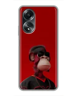 Чехол для OPPO A58 (4G) с картинкой «Bored Ape в красном» Чехол для OPPO A58 (4G) с картинкой «Bored Ape в красном»