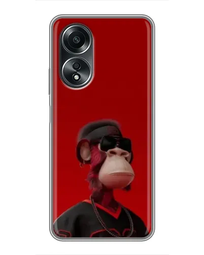 Чехол для OPPO A58 (4G) с картинкой «Bored Ape в красном» Чехол для OPPO A58 (4G) с картинкой «Bored Ape в красном»