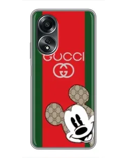 Чохол для OPPO A58 (4G) з картинкою «Gucci — смуги та Міккі»