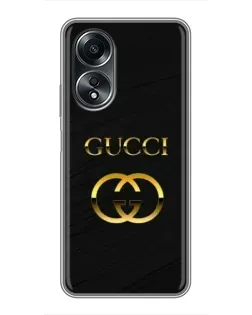 Чохол для OPPO A58 (4G) з картинкою «Золотий логотип Gucci»